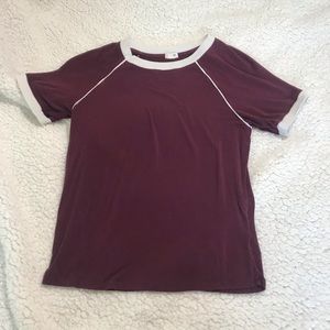 Garage Maroon Baseball Tee